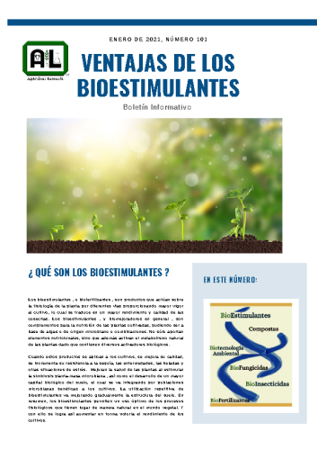 Boletín Enero #101 Ventajas de los Bioestimulantes