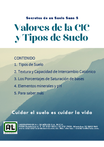 Secretos de un Suelo Sano 5. VALORES DE LA CIC Y TIPOS DE SUELO.