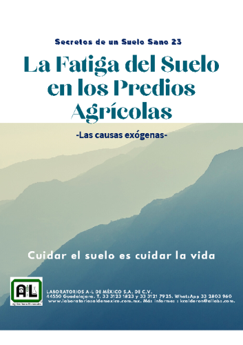 23. LA FATIGA DEL SUELO EN LOS PREDIOS AGRÍCOLAS. SSS23