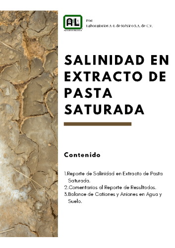 Salinidad en Extracto de Pasta Saturada